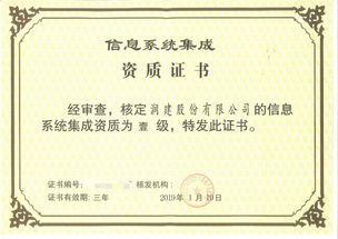 信息系統集成資質壹級 引領行業標準，鑄就卓越服務